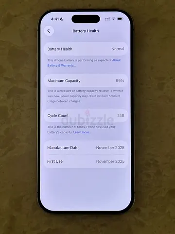 iPhone 17 with 99% Battery Health — Excellent Condition.