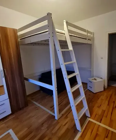 IKEA White wooden loft bed with ladder - high sleeper with free home delivery and installation