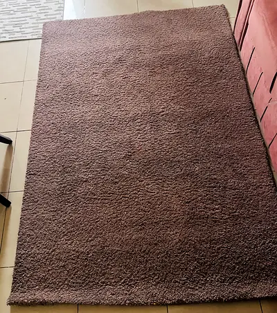 Mauve Pink Shaggy Area Rug