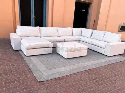 Perfect Like brand new Ikea Kivik U Shape Sofa Beige with footstool