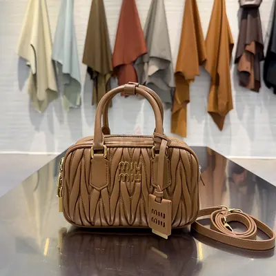 MIU MIU Women's Arcadie Glossy Leather Bag