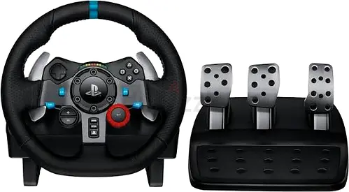 Logitech Driving Force Racing Wheel with Pedals (PS/PC compatible) - Good Condition
