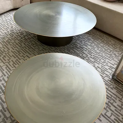 Set of 2 round metal coffee tables - modern elegant , and new