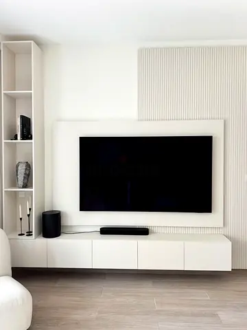Modern White Minimalist Entertainment Center
