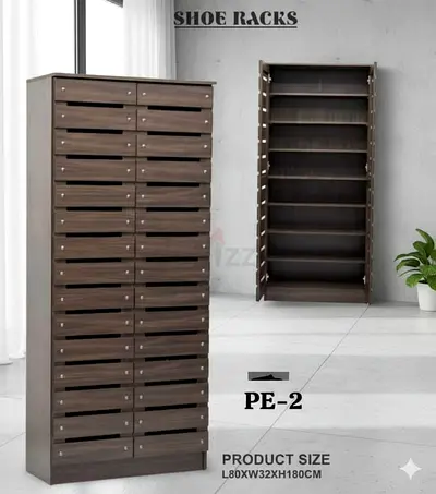 Tall Wooden Shoe Rack Cabinet - 32 x 80 x 180 cm