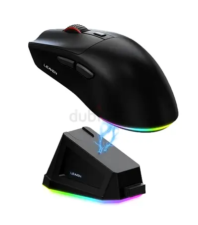 Wireless RGB Gaming Mouse with Charging Dock (Ergonomic, 6 Buttons)