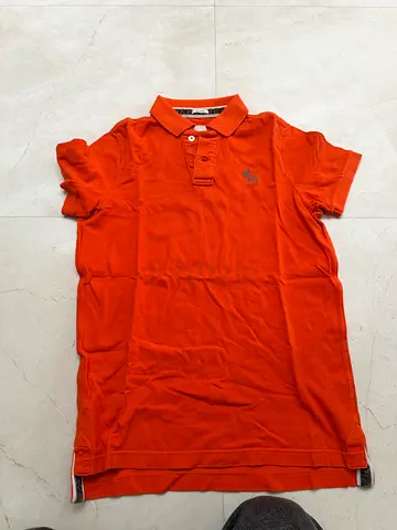 Orange polo shirt - men's casual short sleeve, good condition