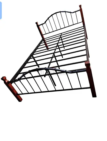 Single/Twin Metal Bed Frame with Wood Accents - Sturdy, Good Condition