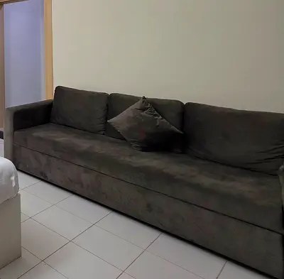 Comfortable Grey Fabric 3-Seater Sofa