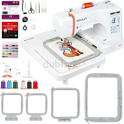 PooLin EOC06 Embroidery Machine Touch Screen Digital Embroidery Machine Letters and Patterns Embroid