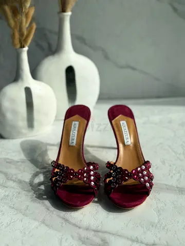 Aquazzura burgundy Tequila sandals