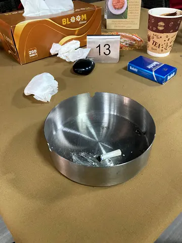 Brushed Metal Round Ashtray