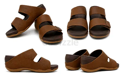 Comfortable Brown Slip-On Open-Toe Sandals