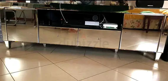 Mirrored TV Cabinet / Entertainment Unit - Low Profile