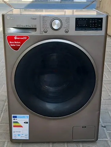Brand LG 8.5kg front load washing machine, grey color, condition working properly.