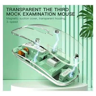 Transparent Wireless Mouse with Transparent Housing (3-speed mock design)