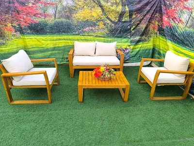 PAN HOME 4 Seater Wooden Outdoor Garden Sofa Set