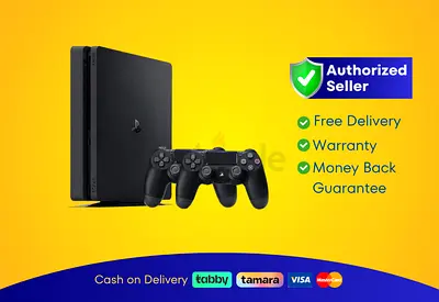Sony PlayStation 4 - Slim - Black - 500GB with 2 Controller | Brand New |  Warranty | FREE  Delivery