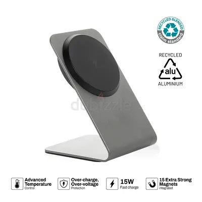 15W Magnetic Wireless Charging Stand — Aluminium, Fast Charger