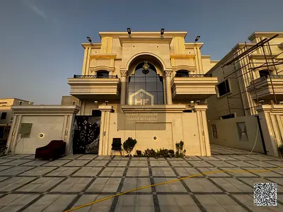 فيلا فاخرة أرضي + أول + روف (6 غرف ماستر) للبيع في منطقة العامرة، عجمان | موصلة بالكامل بجميع الخدمات!  فرصة استثمارية وسكنية لا تعوض لامتلاك فيلا بتص