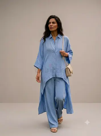 Elegant Light Blue Matching Set Free Size (Brand New)