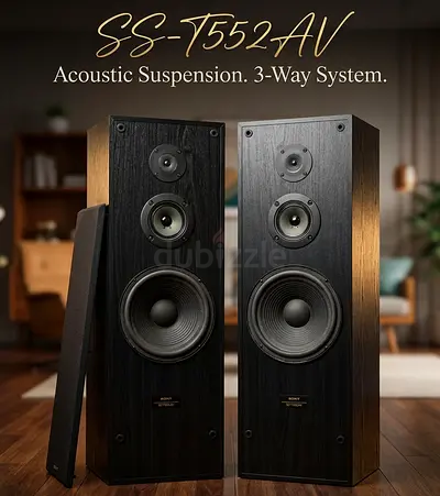 Pair of Sony SS-T552AV 3-way Floorstanding Speakers - Black Wood
