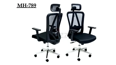 Ergonomic Mesh Office Chair with Headrest and Adjustable Armrests