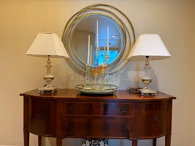 Silver Table Lamp - Pair