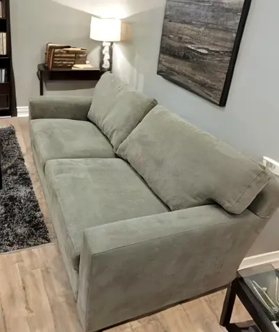 Crate and barrel axis gray 3 seater sofa
