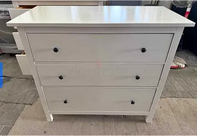 White 3-Drawer Wooden Dresser / Chest — Good Condition