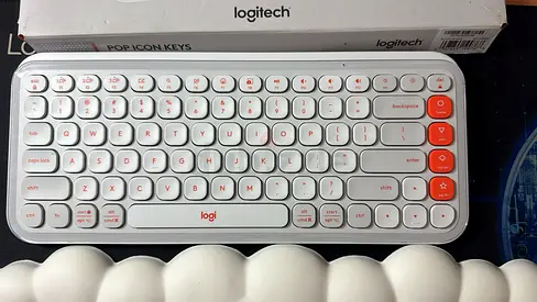 Logitech Pop Keys Wireless Mechanical Keyboard — White (Good Condition)