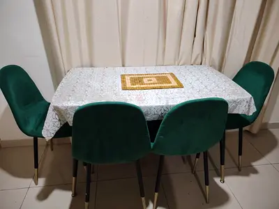 Dining Table Set I Wooden I 4 Seater I With Cover