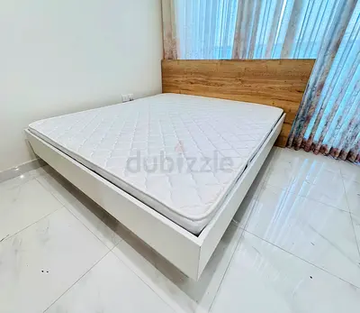 King bed frame with headboard and mattress (good condition)