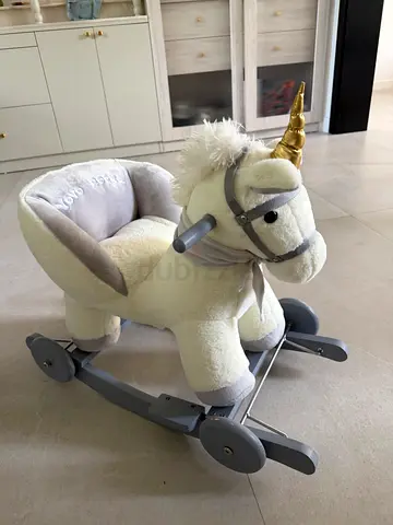 Plush Rocking Unicorn for Toddlers - Soft, Neutral Colors