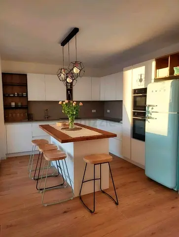 Modern Kitchen Island with Wood Top