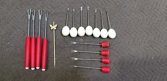 Set of 12 Fondue Forks and Skewers - Used, Good Condition