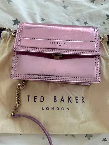 Ted Baker small metallic pink shoulder bag with chain strap