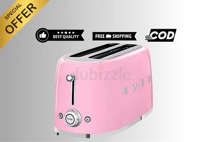 Smeg TSF02PKUK 4-Slice Retro Toaster - Pink, 1500W