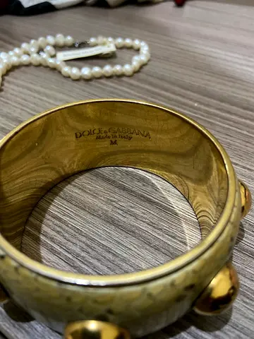 Dolce & Gabbana gold-tone studded bangle, size M