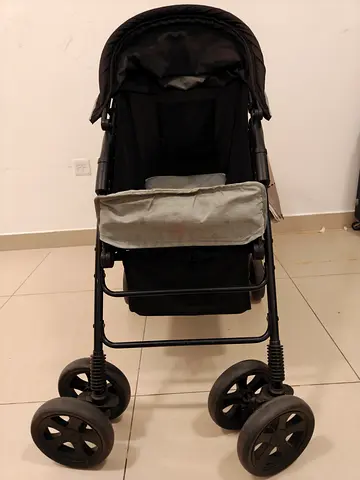 Used Hawk black baby stroller - sturdy and compact