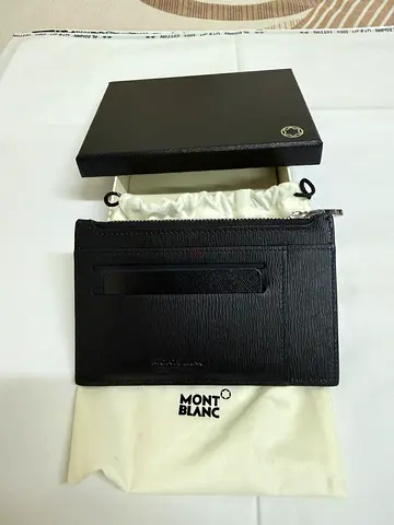 Montblanc Black Leather Card Holder / Small Wallet with Box