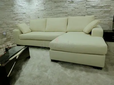 Off white color pottery barn lshape sofa