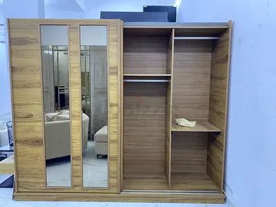 6-Door Wooden Wardrobe with Mirrors — Good Condition