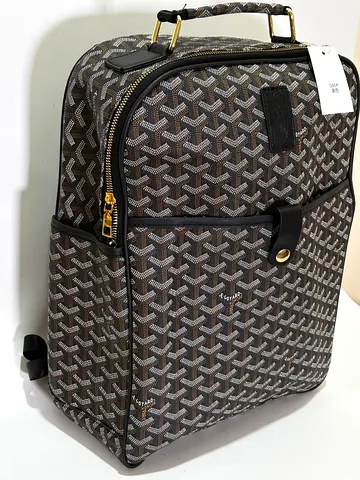 Goyard style school Backpack – Compact Carry On with Front Pocket