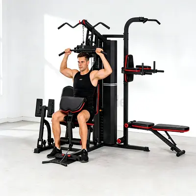 Multi Station Home Gym Equipment with Pull Up Bar and Weight Bench