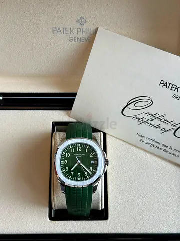 This is a Patek Philippe Aquanaut White Gold Khaki, reference 5168G-010, featuring a 42.2mm white go