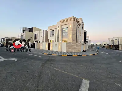 Luxury corner villa for sale in Ajman | 7 master bedrooms | 9 bathrooms | 2 living rooms | Majlis |