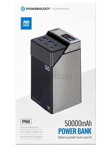 Powerology 50000mAh Power Bank 65W PD Super Charge