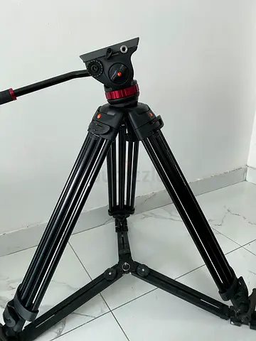 Manfrotto Professional Heavy-Duty Video Tripod with Fluid Head & Spreader