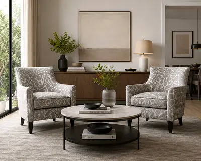 Pair of Patterned Armchairs from Crate and Barrel